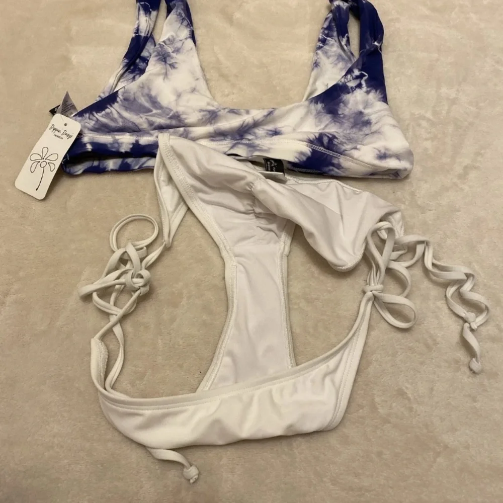 Dippin' Daisy's Tie-Dye Blue and White Bikini